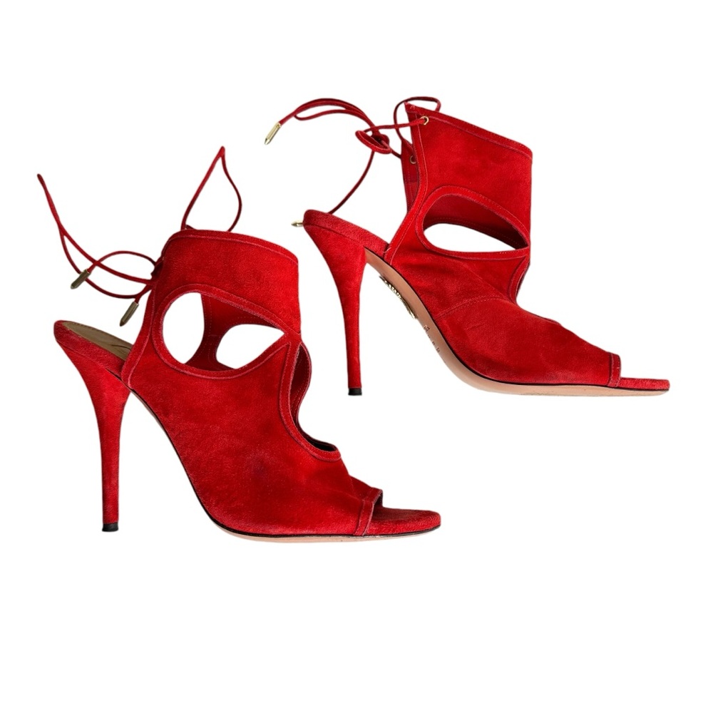 Aquazzura‎ Sexy Thing 105mm Red Suede Sandal